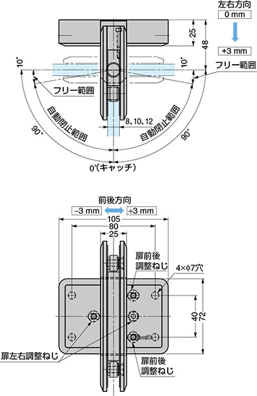 スガツネ「Zwei L(ツヴァイル)」ZL-1703型 寸法図